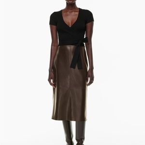 Black Aritzia V neck wrap top